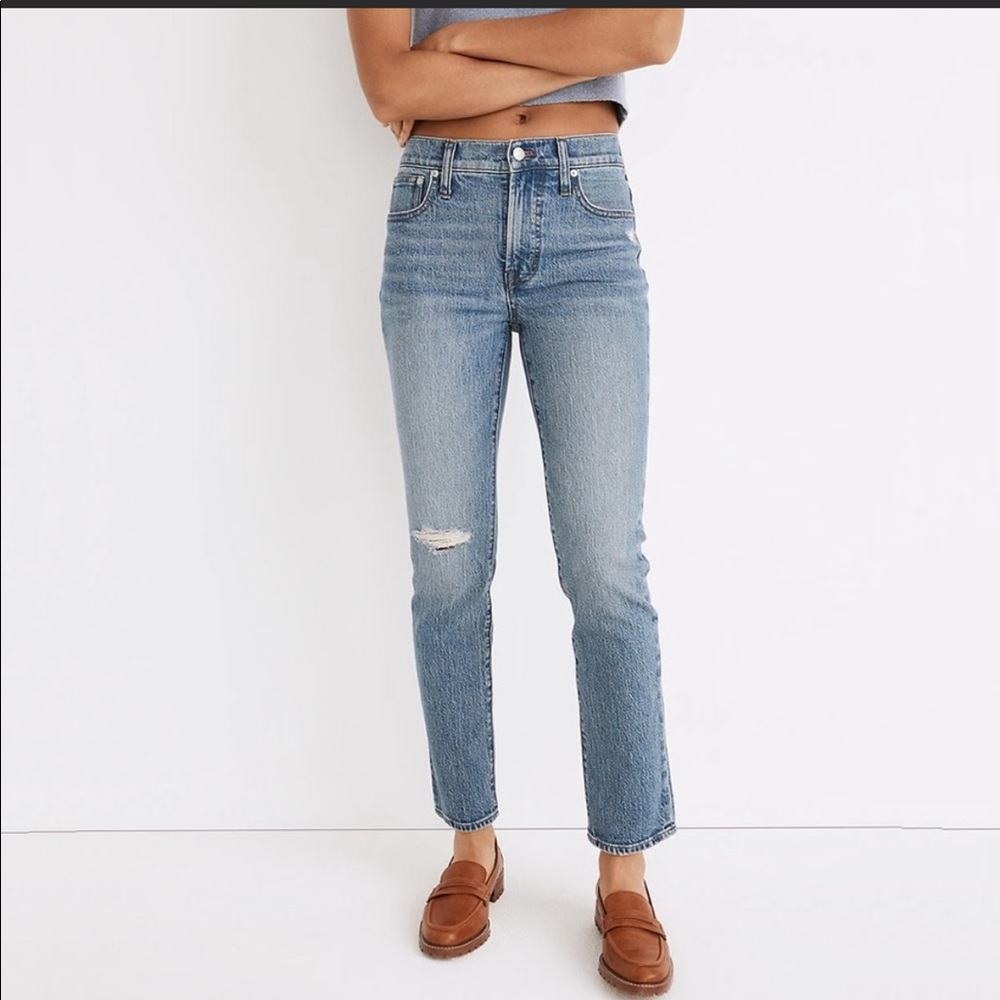 Madewell Mid-Rise Perfect Vintage Jean Knee Rip Edition